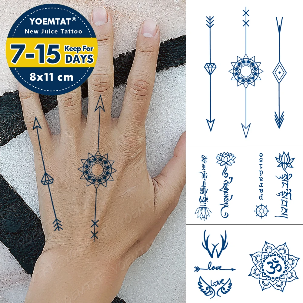 Juice Lasting Waterproof Temporary Tattoo Sticker Arrow Mandala Diamond Geometric Flash Tattoos Male Body Art Fake Tatto Female
Juice Lasting Waterproof Temporary Tattoo Sticker Arrow Mandala Diamond Geometric Flash Tattoos Male Body Art Fake Tatto Female