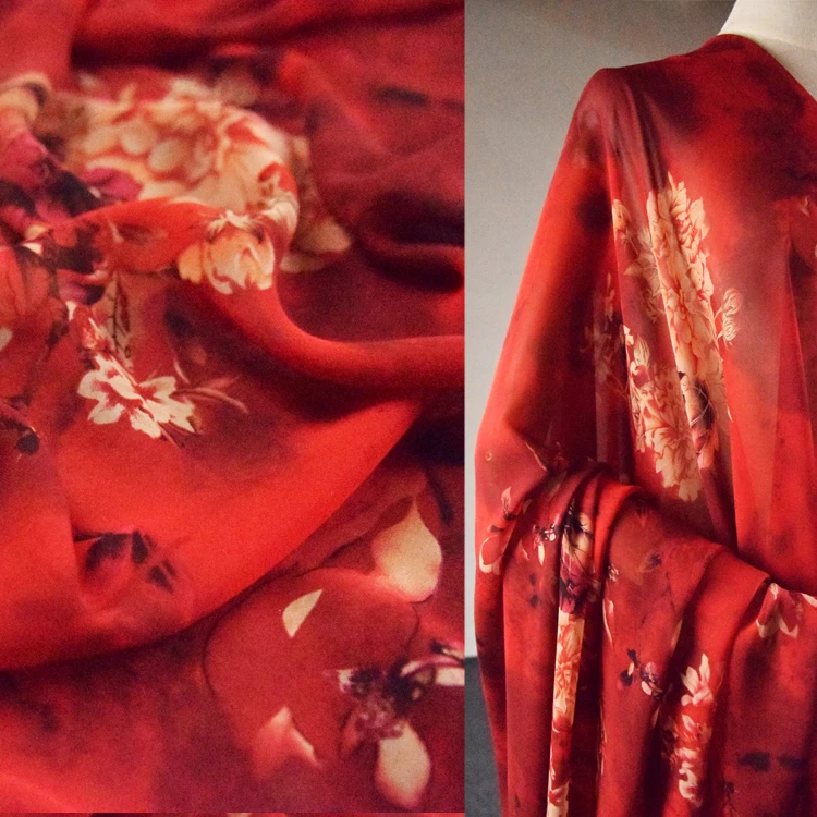 50*150cm Ice Feather Yarn Chiffon Fabric Classical Chinese Style Red Peony Flower Printed Chiffon Yarn Handmade DIY Fabric
50*150cm Ice Feather Yarn Chiffon Fabric Classical Chinese Style Red Peony Flower Printed Chiffon Yarn Handmade DIY Fabric