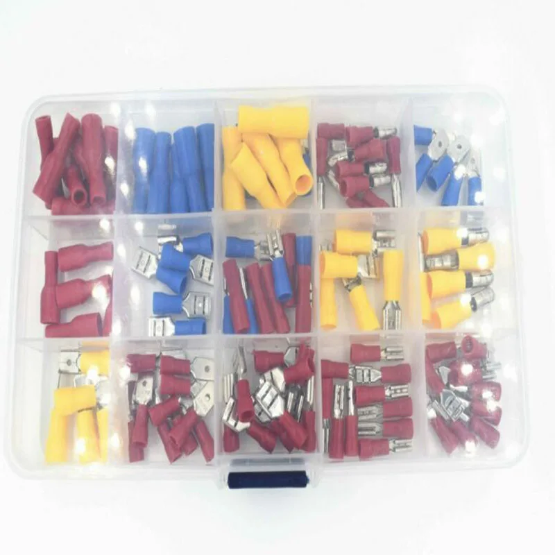 120Pcs Assorted Insulated Electrical Wire Terminal Crimp Connector Spade Set Kit
120Pcs Assorted Insulated Electrical Wire Terminal Crimp Connector Spade Set Kit