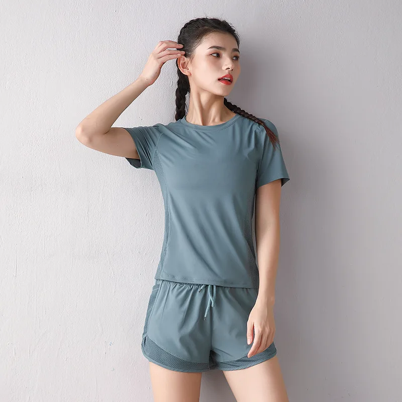 Sports suit women's summer quick dry Breathable Yoga suit short sleeve sports fashion training fitness suit
Sports suit women's summer quick dry Breathable Yoga suit short sleeve sports fashion training fitness suit