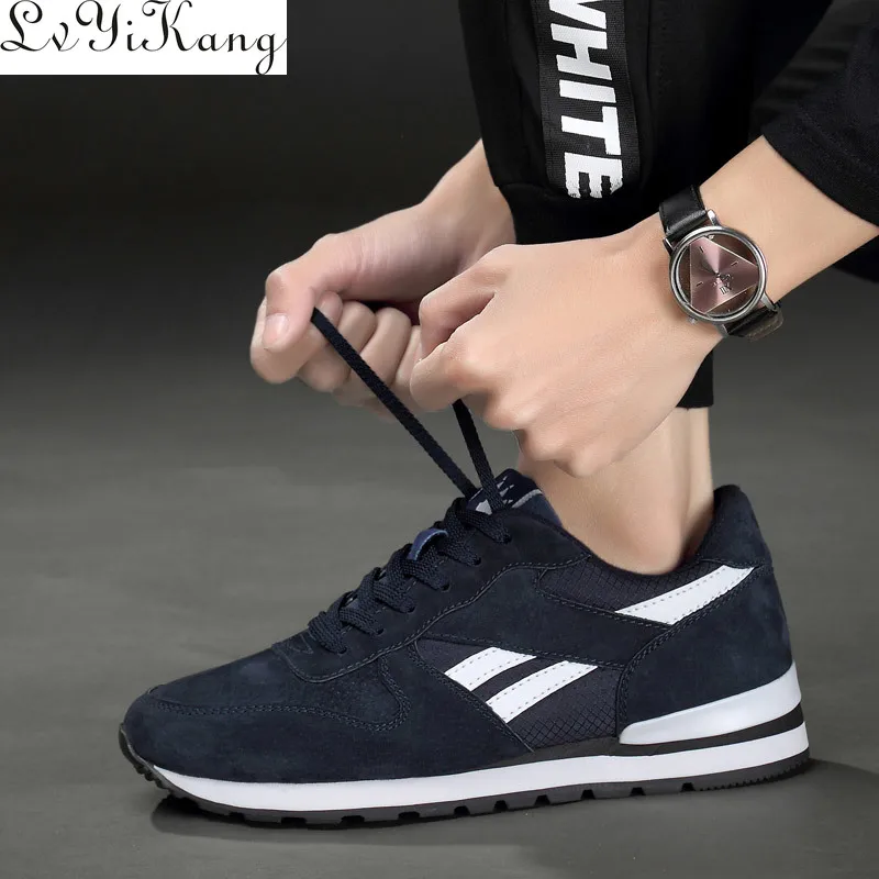 Genuine Leather Sneaker for Men Spring Casual Shoes Breathable Outdoor Walking Shoes Light Weight Rubber Sole Grey Blue 2019
Genuine Leather Sneaker for Men Spring Casual Shoes Breathable Outdoor Walking Shoes Light Weight Rubber Sole Grey Blue 2019