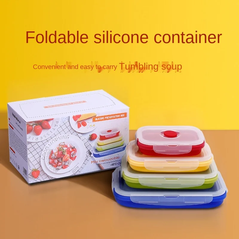 Four Piece Set of Silicone Foldable Lunch Box Microwave Oven Silicone Bento Box Fresh-keeping Children's Lunch Box Tableware
Four Piece Set of Silicone Foldable Lunch Box Microwave Oven Silicone Bento Box Fresh-keeping Children's Lunch Box Tableware