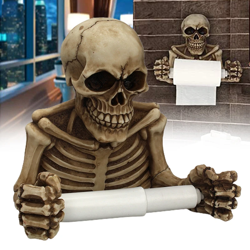 Skull Toilet Paper Holder Retro Halloween Decorations Wall Mount Toilet Tissue Paper Roll Storage Holder Stand Bathroom can CSV
Skull Toilet Paper Holder Retro Halloween Decorations Wall Mount Toilet Tissue Paper Roll Storage Holder Stand Bathroom can CSV
