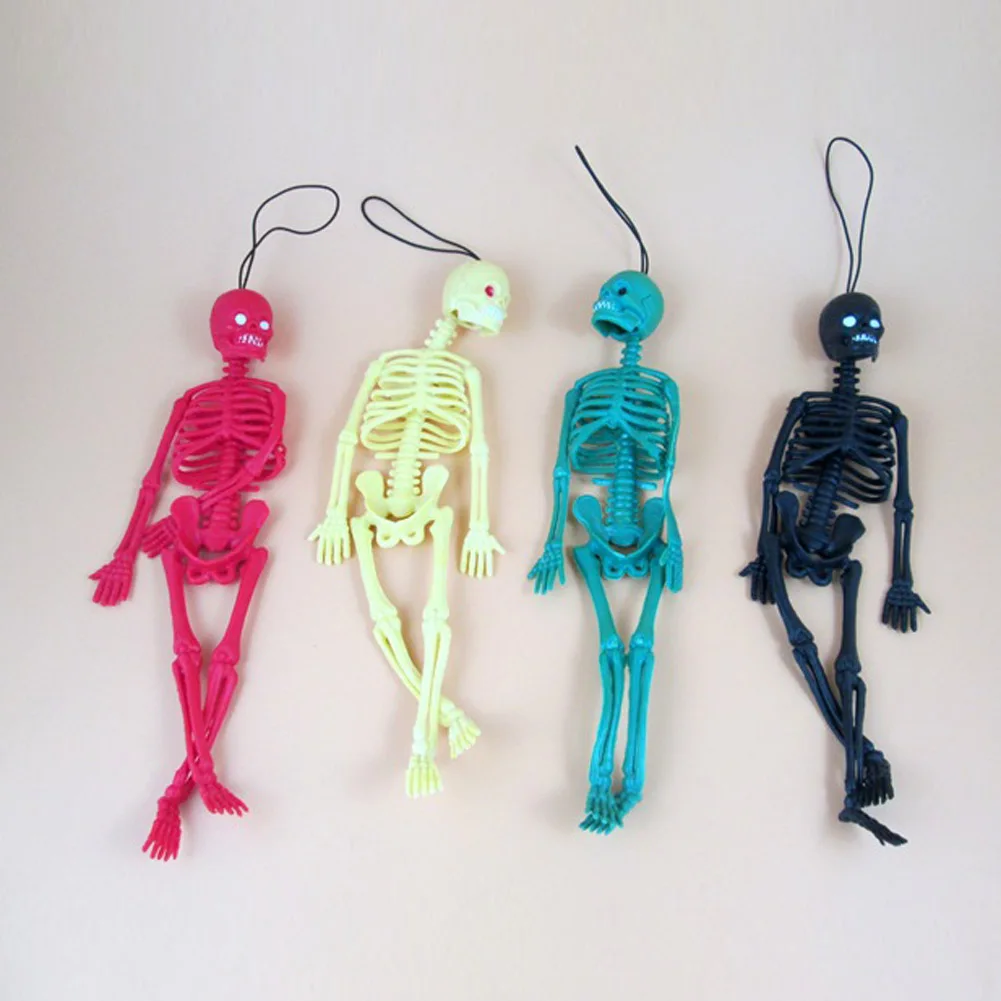Забавные фокусы брелок игрушка Реплика светящийся череп скелет Хэллоуин модель