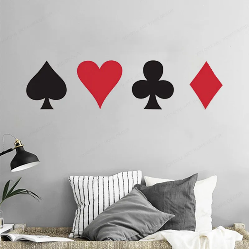 Poker Heart Diamond wall Decal Cards Spade Club wall sticker vinyl Playing Game Room wall decor art mural JH358 
Poker Heart Diamond wall Decal Cards Spade Club wall sticker vinyl Playing Game Room wall decor art mural JH358