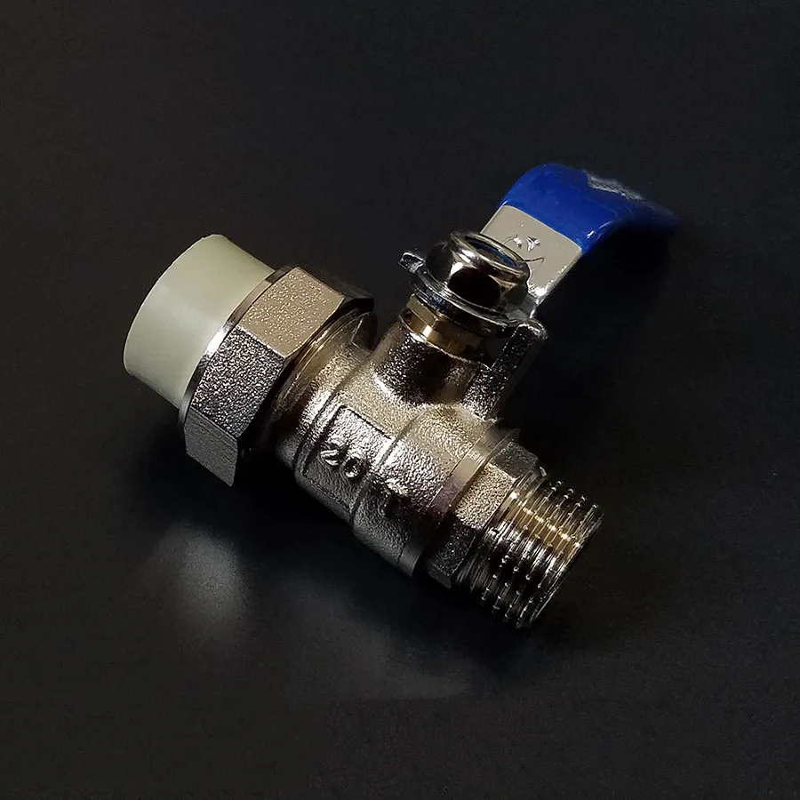 Полипропиленовый двойной клапан из цельной меди 20 25 32pe x 1/2 "3/4" 1 " мужской