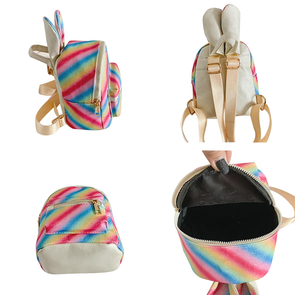 Girls Colorful Rabbit Ear Backpack Small Backpack Rainbow Striped Rabbit Ears Backpack Small Schoolbag Travel Bag Girls Gifts
Girls Colorful Rabbit Ear Backpack Small Backpack Rainbow Striped Rabbit Ears Backpack Small Schoolbag Travel Bag Girls Gifts