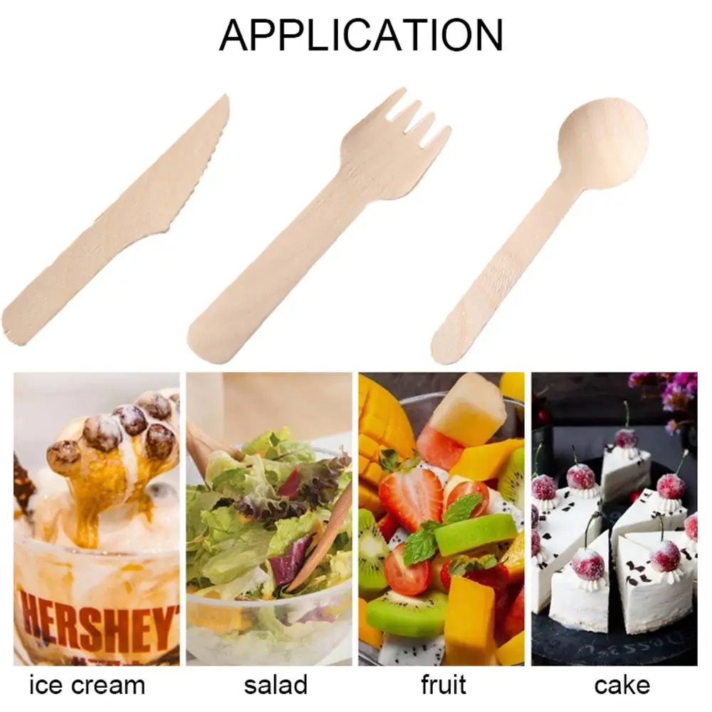 Disposable Wooden Knife And Fork Spoon Cake Dessert Fruit Knife And Fork Spoon Creative Portable Three-Piece Party Supplies
Disposable Wooden Knife And Fork Spoon Cake Dessert Fruit Knife And Fork Spoon Creative Portable Three-Piece Party Supplies