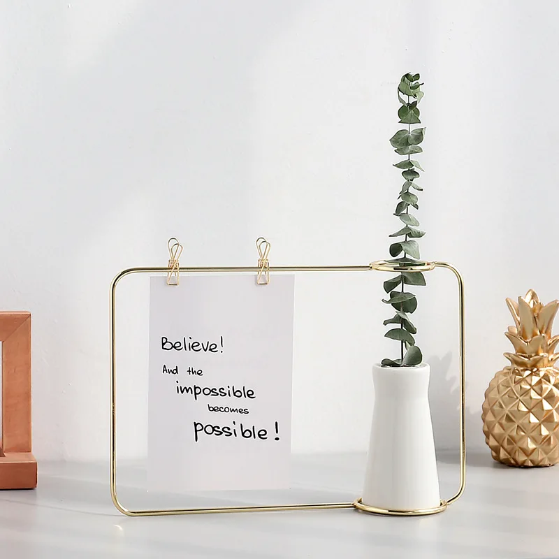 Nordic ins wrought iron ceramic vase small ornaments green plants dried flowers home decoration message photo frame
Nordic ins wrought iron ceramic vase small ornaments green plants dried flowers home decoration message photo frame
