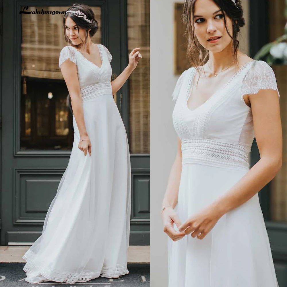 Simple Beach Wedding Dress Robe Vintage Lace Short Sleeve Boho Wedding Dresses Lace Illusion Back Robe de mariee
Simple Beach Wedding Dress Robe Vintage Lace Short Sleeve Boho Wedding Dresses Lace Illusion Back Robe de mariee
