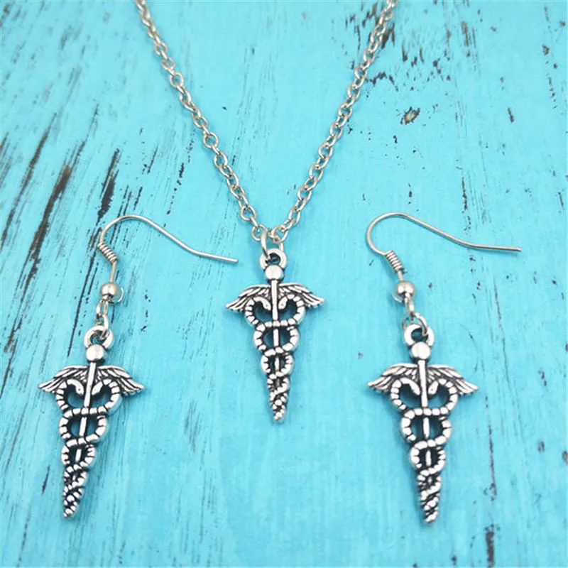 Caduceus Nurses Doctor Vintage Earring Necklace Sets Jewelry Set Antique,Fashion Women Christmas Birthday Girl Gifts
Caduceus Nurses Doctor Vintage Earring Necklace Sets Jewelry Set Antique,Fashion Women Christmas Birthday Girl Gifts