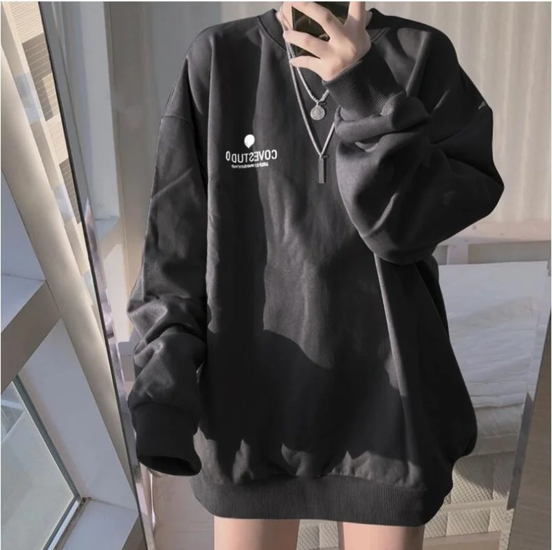 Cotton Hoodless Sweatshirt Fall 2021 New Pullover Fashion Korean Simple Letter Thin Women's Sweater Harajuku Girl Street Top
Cotton Hoodless Sweatshirt Fall 2021 New Pullover Fashion Korean Simple Letter Thin Women's Sweater Harajuku Girl Street Top