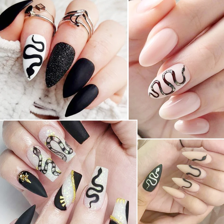 Snake Nail Stickers Animal Design Black Snake Temporary Tattoo Manicure Dragon Nail Decal Slider Water Wraps Tool
Snake Nail Stickers Animal Design Black Snake Temporary Tattoo Manicure Dragon Nail Decal Slider Water Wraps Tool