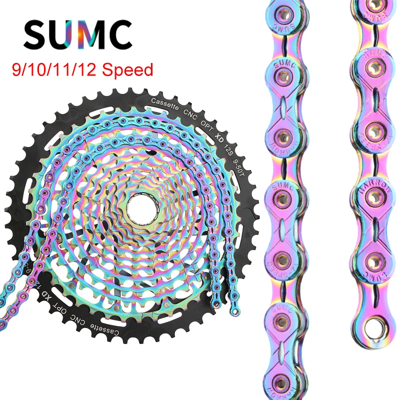 Цветная цепь для велосипеда SUMC, цепь 9/10/11/12 скоростей подходит для горного велосипеда, дорожного велосипеда, складная цепь для велосипеда
Цветная цепь для велосипеда SUMC, цепь 9/10/11/12 скоростей подходит для горного велосипеда, дорожного велосипеда, складная цепь для велосипеда