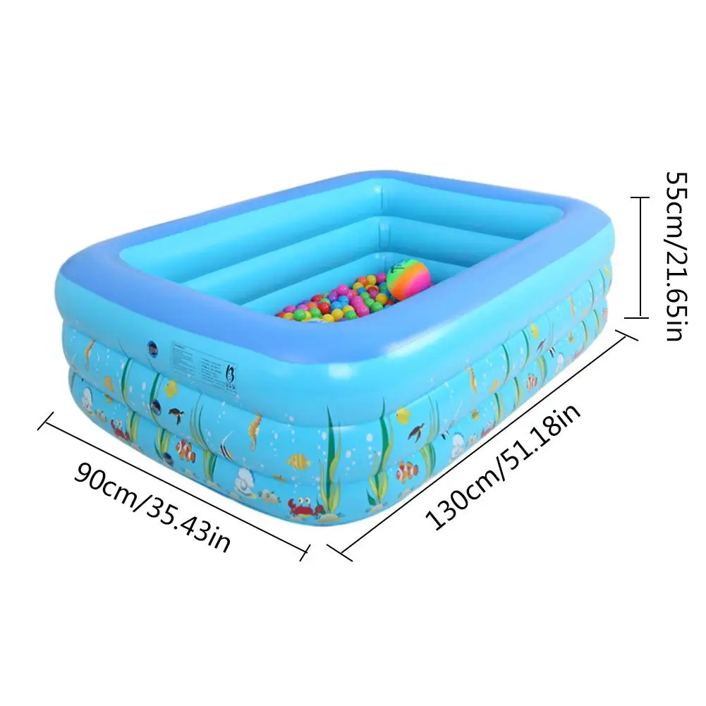 130*90*55cm Three-ring Baby Inflatable Printing Swimming Pool PVC Playing Bathing Pool For Family Children 
130*90*55cm Three-ring Baby Inflatable Printing Swimming Pool PVC Playing Bathing Pool For Family Children