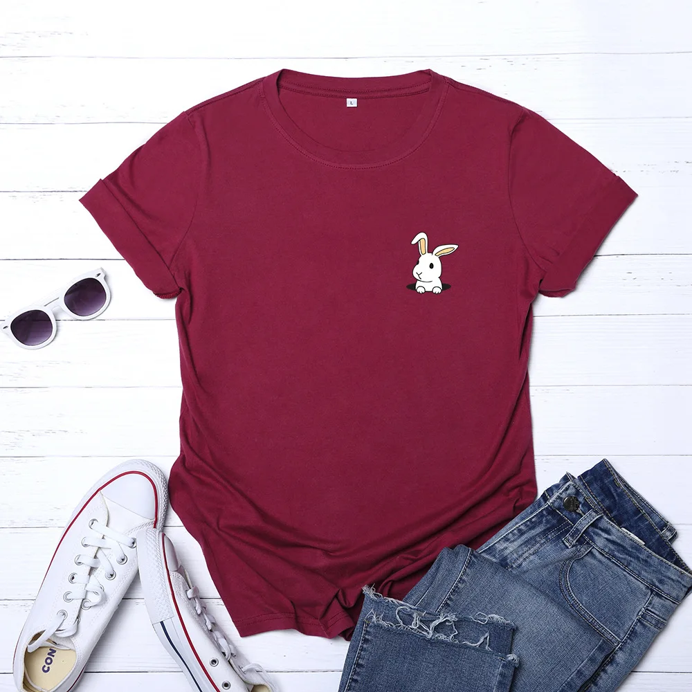 Funny Rabbit Print Harajuku T-shirt Women's T-shirt Large Size 100% Cotton T-shirts Fashion Cartoon Tops Casual Basic Tees
Funny Rabbit Print Harajuku T-shirt Women's T-shirt Large Size 100% Cotton T-shirts Fashion Cartoon Tops Casual Basic Tees