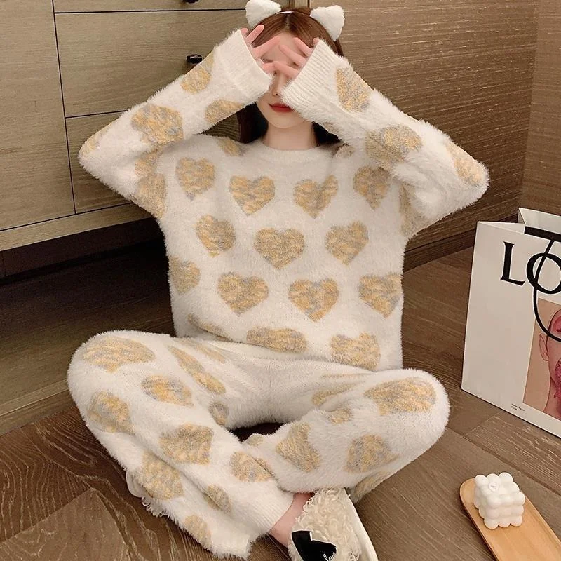 QWEEK Pajamas for Teen Girls Heart Shaped Loungewear Winter Home Clothes Kawaii 2021 Autumn New Fashion Pijamas Soft Pyjamas
QWEEK Pajamas for Teen Girls Heart Shaped Loungewear Winter Home Clothes Kawaii 2021 Autumn New Fashion Pijamas Soft Pyjamas
