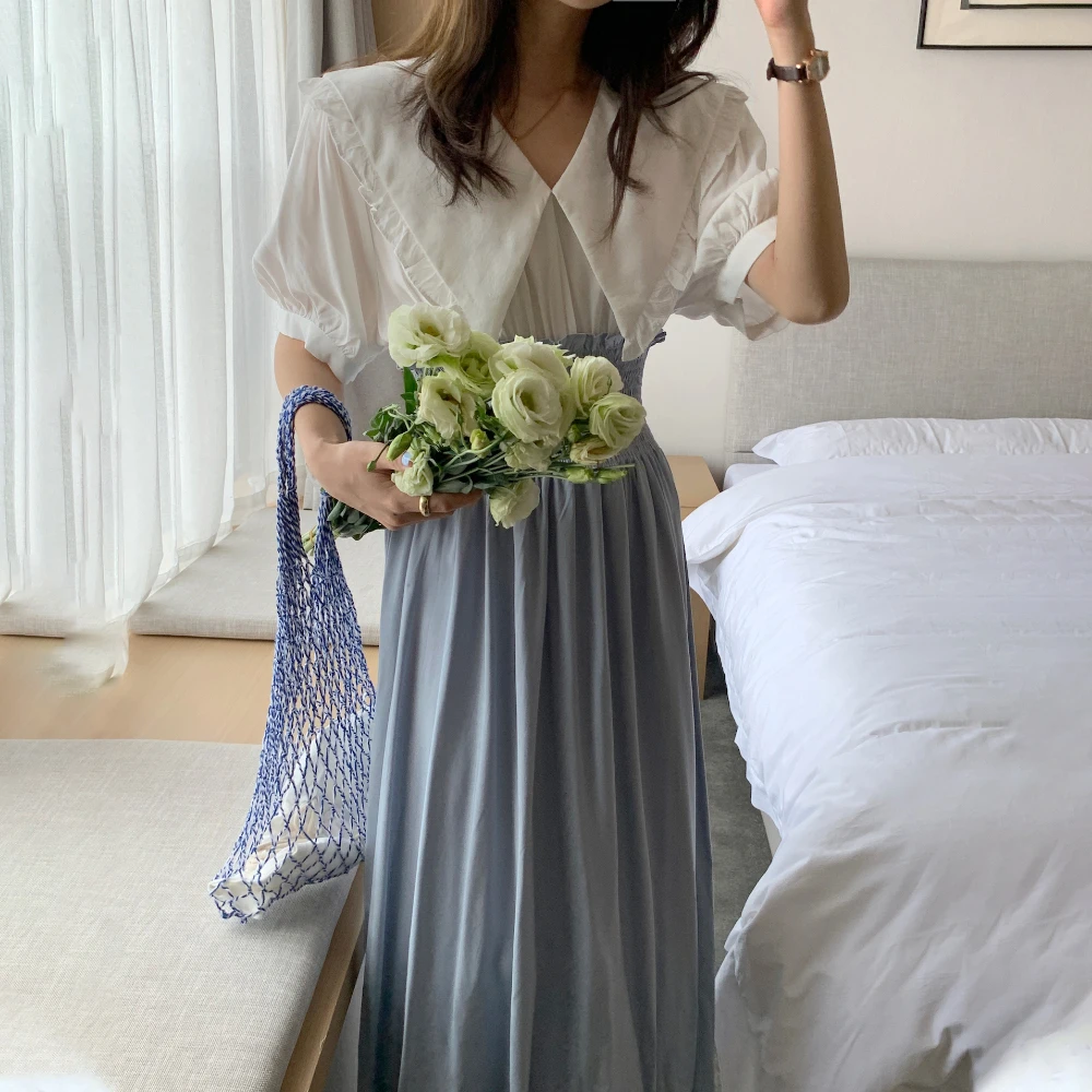 Женское длинное плиссированное платье, привлекательное лоскутное платье-трапеция во французском стиле с высокой талией и большим воротник...
Женское длинное плиссированное платье, привлекательное лоскутное платье-трапеция во французском стиле с высокой талией и большим воротник...