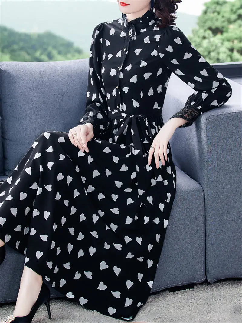 Spring Fashion Chic Clothing Stand Collar Long Sleeve Heart Print Dress For Woman 2022 Trendy Design Floral Dress Elegant M2214
Spring Fashion Chic Clothing Stand Collar Long Sleeve Heart Print Dress For Woman 2022 Trendy Design Floral Dress Elegant M2214