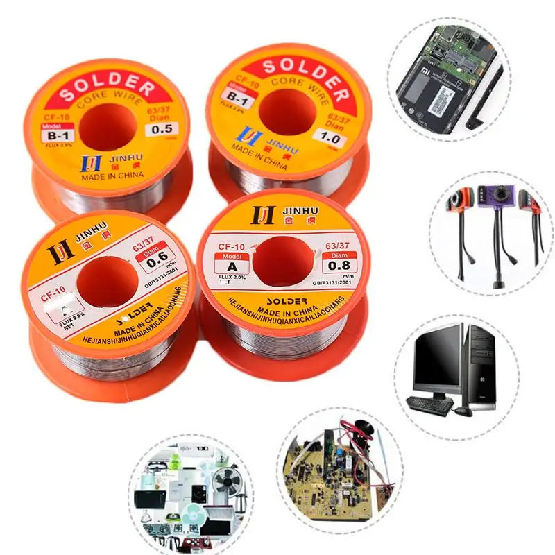 Tin Lead Tin Wire Solder Reel Welding No-Clean 0.5mm 0.6mm 0.8mm 1.0mm Flux Iron 1Roll Electronics Rosin Core
Tin Lead Tin Wire Solder Reel Welding No-Clean 0.5mm 0.6mm 0.8mm 1.0mm Flux Iron 1Roll Electronics Rosin Core
