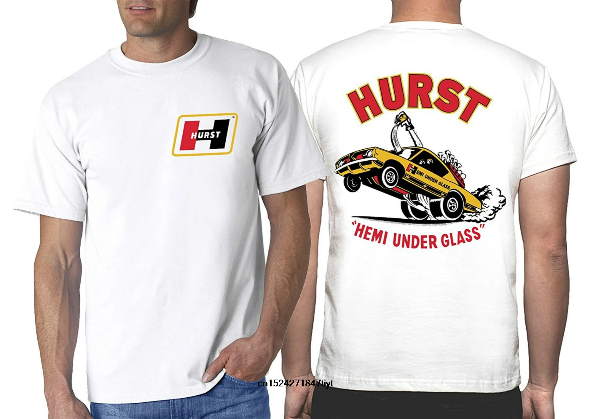 Hurst Hemi Under Glass White Male Top Level T-Shirt Shifter Wheels Decal Drag Gasser Barracuda
Hurst Hemi Under Glass White Male Top Level T-Shirt Shifter Wheels Decal Drag Gasser Barracuda