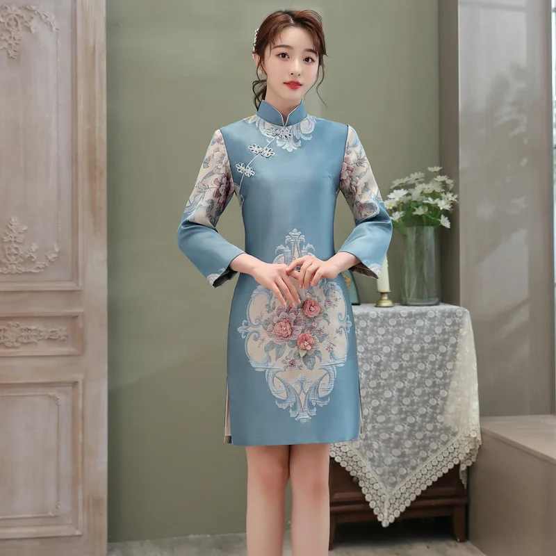 H.RONG.X 2022 Spring CNY Chinese Cheongsam Dress Retro Traditional Fashion Elegant Qipao Winter New Orient Improved Satin Chipao
H.RONG.X 2022 Spring CNY Chinese Cheongsam Dress Retro Traditional Fashion Elegant Qipao Winter New Orient Improved Satin Chipao