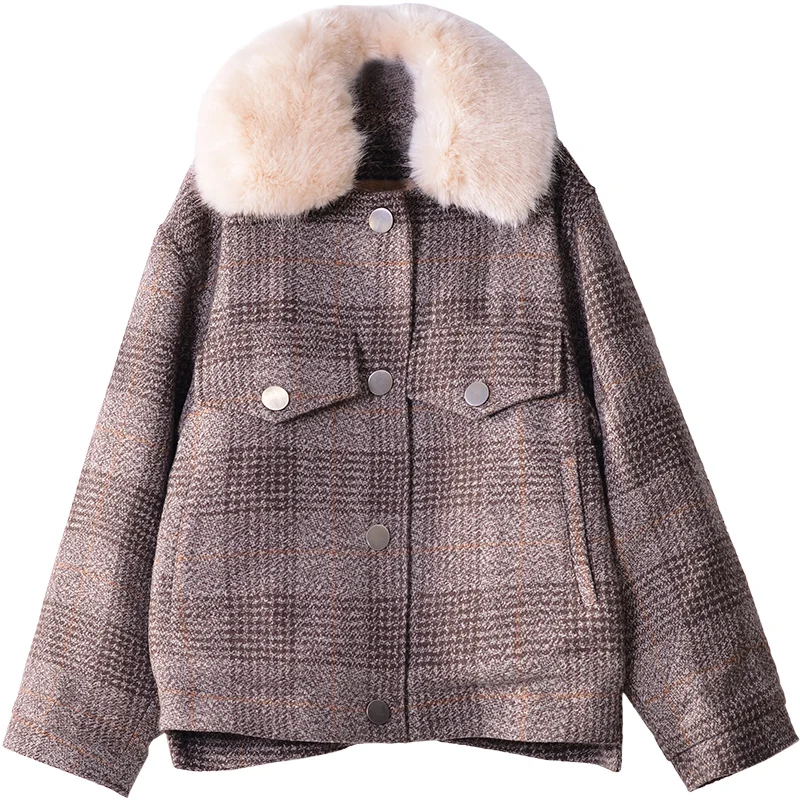 2020 Women New winter clothing thicken woolen jacket female Korean version of the short loose Plaid woolen coat
2020 Women New winter clothing thicken woolen jacket female Korean version of the short loose Plaid woolen coat