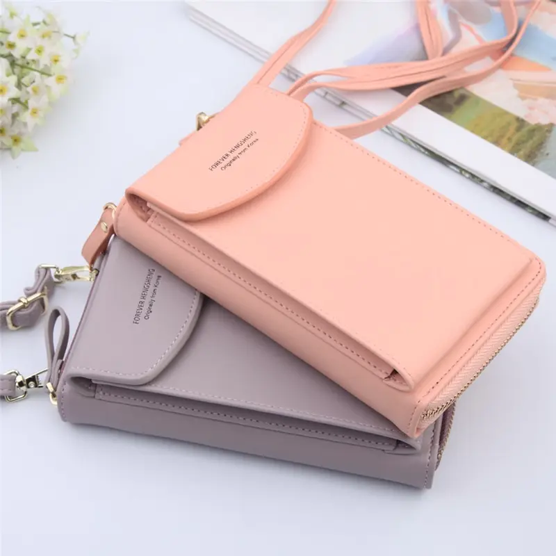 2020 Women Wallet Solid Color Leather Shoulder Straps Shoulder Bag Mobile Phone Big Card Holders Wallet Handbag Pockets Girls
2020 Women Wallet Solid Color Leather Shoulder Straps Shoulder Bag Mobile Phone Big Card Holders Wallet Handbag Pockets Girls