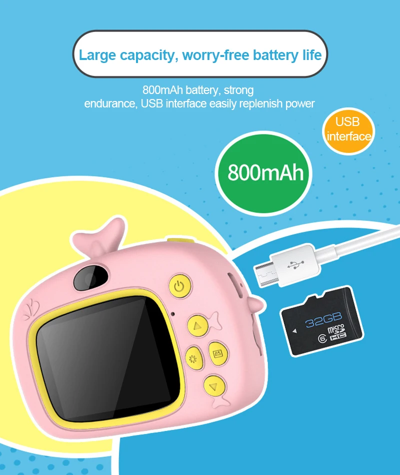 Мини-камера HD 1080P детская портативная 2 дюйма с экраном | Электроника