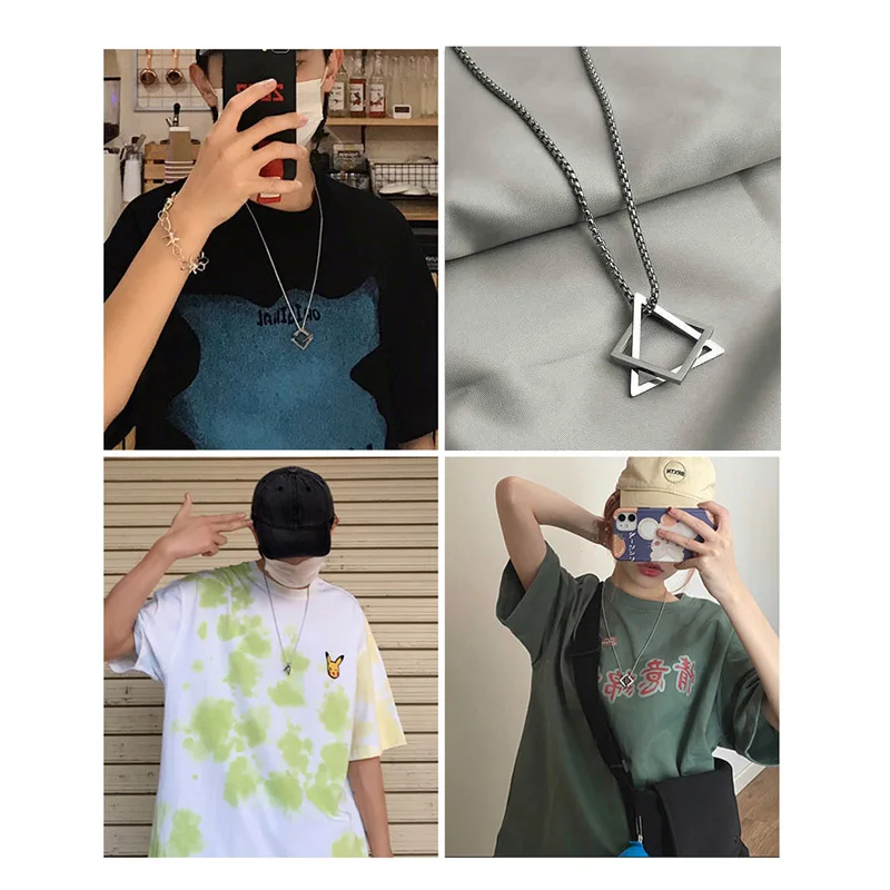 Popular Men Necklace,Interlocking Square Triangle Male Pendant,Stainless Steel Modern Trendy Geometric Necklaces,Hipster Jewelry
Popular Men Necklace,Interlocking Square Triangle Male Pendant,Stainless Steel Modern Trendy Geometric Necklaces,Hipster Jewelry