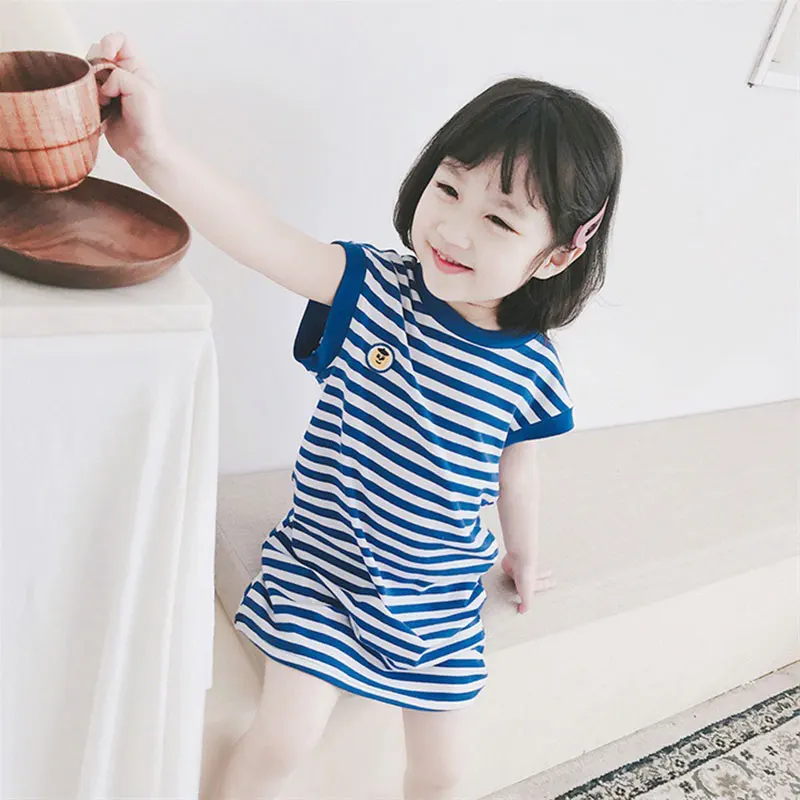 Summer Casual Kids Dresses For Girl Striped Elegant Party Children Girls Loose Cotton Dress Clothing Vestido
Summer Casual Kids Dresses For Girl Striped Elegant Party Children Girls Loose Cotton Dress Clothing Vestido