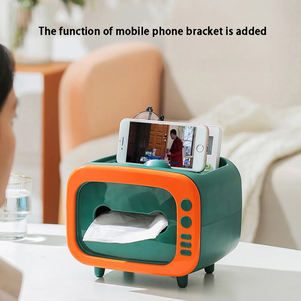 Cute Tissue Box Storage Multifunctional Creative Paper Pumping Phone Holder Paper Storage Box Dust-proof Household TV Shape
Cute Tissue Box Storage Multifunctional Creative Paper Pumping Phone Holder Paper Storage Box Dust-proof Household TV Shape