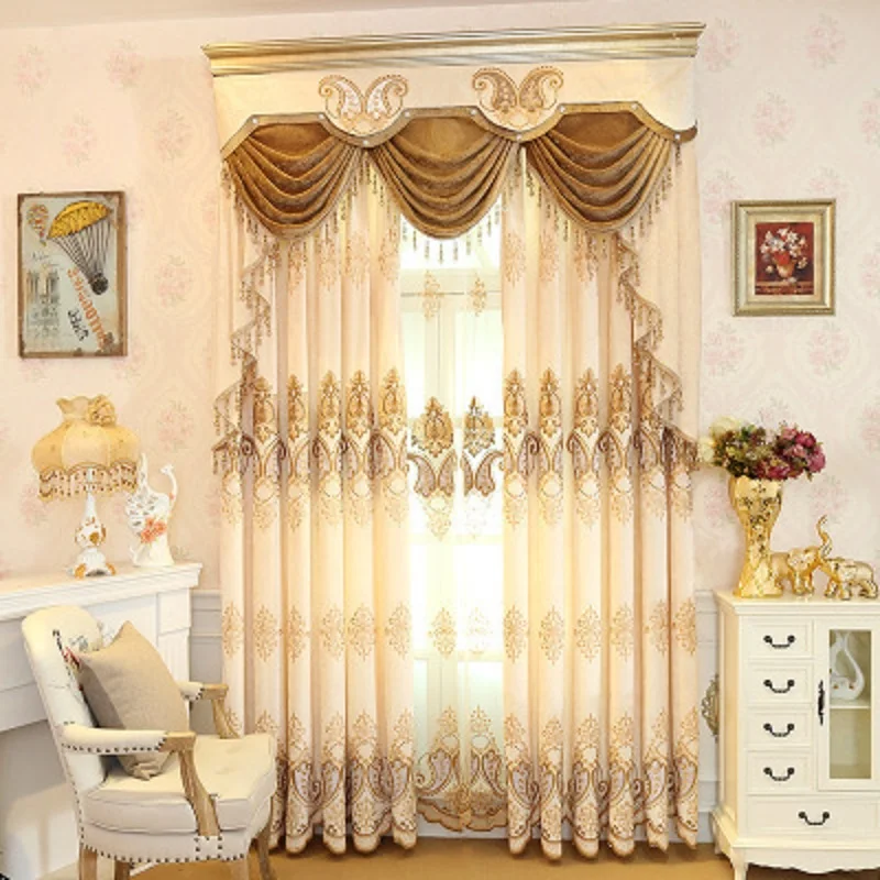 European Classical Chenille Curtain High-end Water-soluble Embroidered Curtains for Living Room Bedroom Home Decoration Custom
European Classical Chenille Curtain High-end Water-soluble Embroidered Curtains for Living Room Bedroom Home Decoration Custom