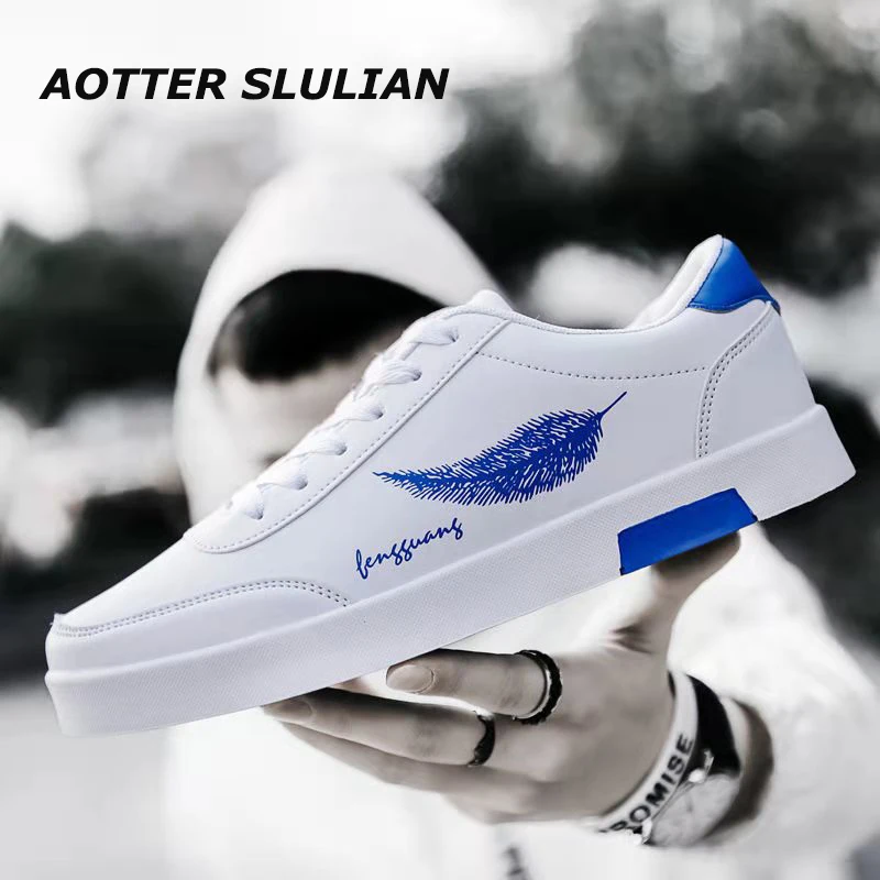 Men Casual Shoes Fashion Leather Autumn Flat Shoes Lace Up Breathable Male White Sneakers Classic Feather Print Vulcanized Shoes
Men Casual Shoes Fashion Leather Autumn Flat Shoes Lace Up Breathable Male White Sneakers Classic Feather Print Vulcanized Shoes