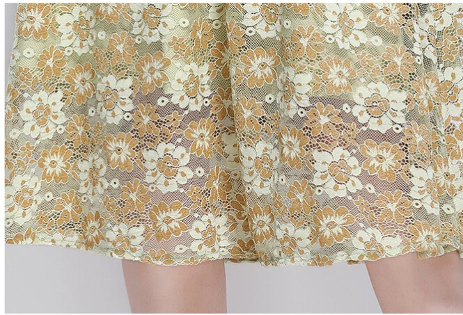 Lace Hollow Out Summer Dress For Women V Neck Short Sleeve High Waist Mid Length Dresses Female 2021 New Summer Clothes
Lace Hollow Out Summer Dress For Women V Neck Short Sleeve High Waist Mid Length Dresses Female 2021 New Summer Clothes