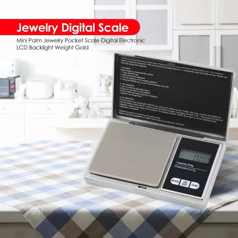 Digital Electric Jewelry Pocket Scale LCD Backlight Gram Weight Portable Palm Measuring Instruments for Diamond Kitchen
Digital Electric Jewelry Pocket Scale LCD Backlight Gram Weight Portable Palm Measuring Instruments for Diamond Kitchen