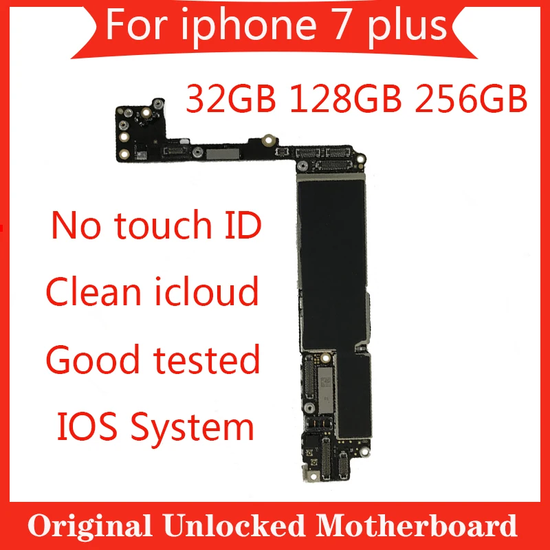 Материнская плата для iphone 7 p plus с полными чипами системная IOS 32 ГБ 128 256 без touch ID Plus