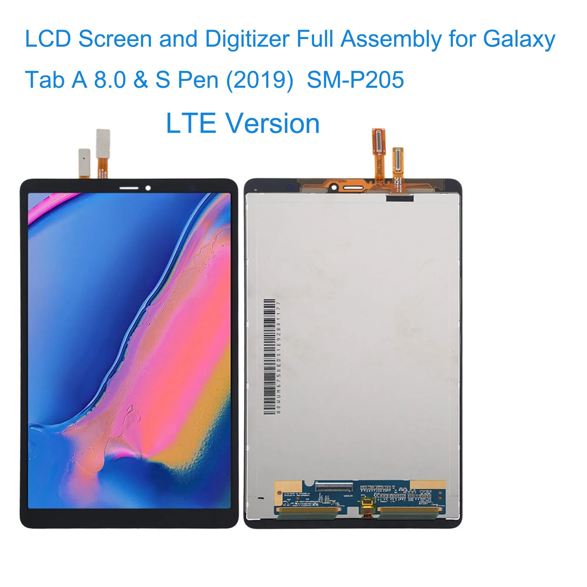 ЖК-экран и дигитайзер в сборе для Galaxy Tab A 8,0 & S Pen (2019) SM-P205 LTE версии
ЖК-экран и дигитайзер в сборе для Galaxy Tab A 8,0 & S Pen (2019) SM-P205 LTE версии