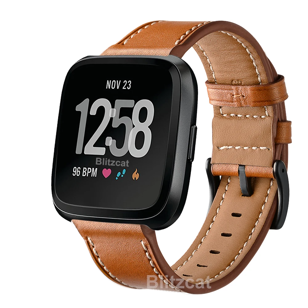 Ремешок кожаный для фитнес-браслета Fitbit Versa 2 сменный Браслет из натуральной кожи