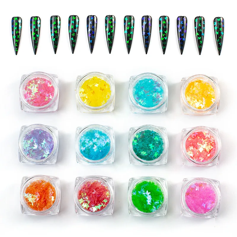 12 Boxes Nail Art Colorful Butterfly Blue Flowers Nails Shinny Holographic Glitter Flakes Sequins Manicure Slider Decorations
12 Boxes Nail Art Colorful Butterfly Blue Flowers Nails Shinny Holographic Glitter Flakes Sequins Manicure Slider Decorations