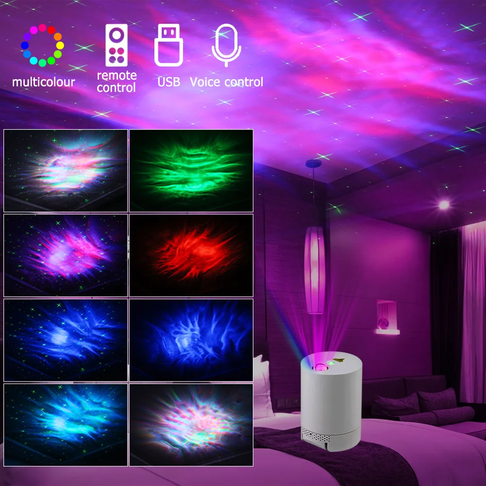 Night Light Starry Sky Projection Light LED Rotating Star Projector Colorful Dream Star Water Wave Bedroom Bedside Lamp Decor
Night Light Starry Sky Projection Light LED Rotating Star Projector Colorful Dream Star Water Wave Bedroom Bedside Lamp Decor