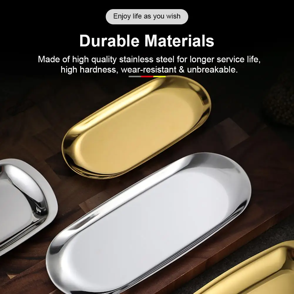 18cm-30cm Nordic Oval Stainless Steel Storage Tray Snack Jewelry Metal Home Organizer Metal Tray Storage Supplies Silver/Gold
18cm-30cm Nordic Oval Stainless Steel Storage Tray Snack Jewelry Metal Home Organizer Metal Tray Storage Supplies Silver/Gold