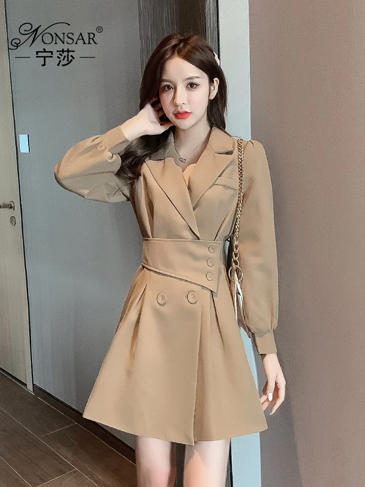 Office Lady Dress Women's Irregular Design New Autumn Tight Waist Slimming Suit Collar A- Line Solid Temperament Female Vestidos
Office Lady Dress Women's Irregular Design New Autumn Tight Waist Slimming Suit Collar A- Line Solid Temperament Female Vestidos