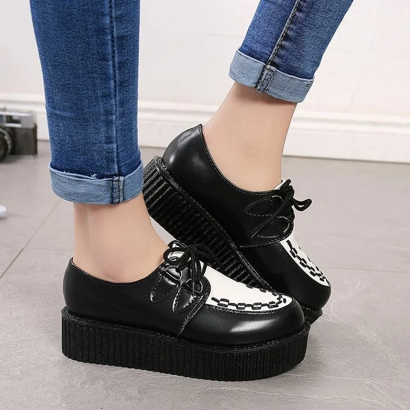 Spring Platform Sneakers Women 2021 Fashion Lace Up Leather Ladies Loafers Student Thick-soled Increase Shoes Zapatillas Mujer
Spring Platform Sneakers Women 2021 Fashion Lace Up Leather Ladies Loafers Student Thick-soled Increase Shoes Zapatillas Mujer