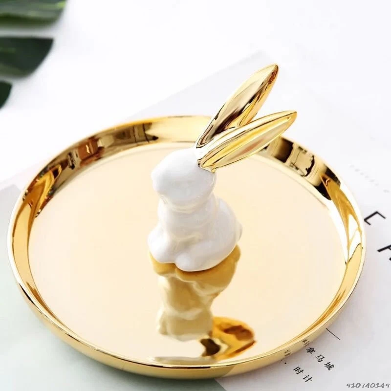Golden Dish White Rabbit Jewelry Tray Ring Stud Earring Bracelet Necklace Display Organizer Showcase wholesales
Golden Dish White Rabbit Jewelry Tray Ring Stud Earring Bracelet Necklace Display Organizer Showcase wholesales