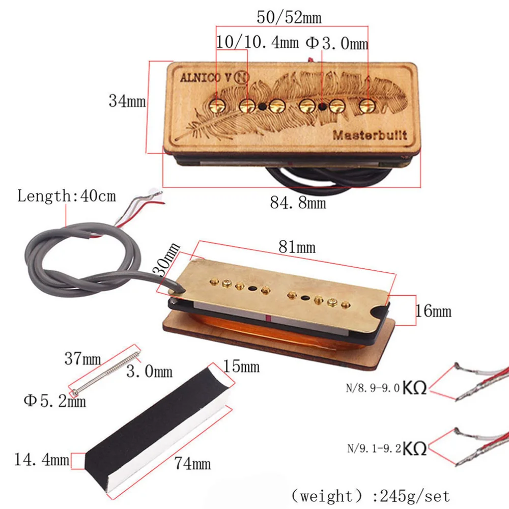Guitar Parts Set Single Coil Pickup P90 Soap Bar Screws Electric Guitar Replacement Accessory
Guitar Parts Set Single Coil Pickup P90 Soap Bar Screws Electric Guitar Replacement Accessory
