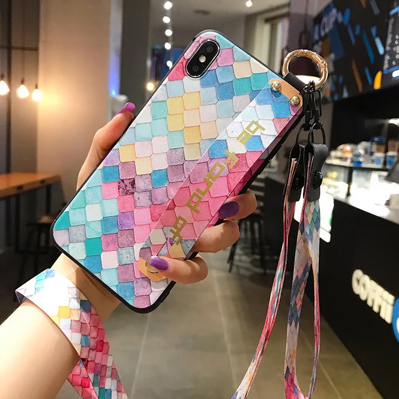 Чехол для телефона с ремешком на запястье Samsung Galaxy S20 Ultra S8 S9 S10 Plus Note 10 9 8 шею мягкий