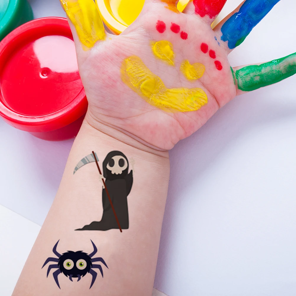 Halloween Novelty Funny Luminous Fake Tattoo Stickers Waterproof Kids Temporary Tattoos Face Arm Sticker Party Decorations
Halloween Novelty Funny Luminous Fake Tattoo Stickers Waterproof Kids Temporary Tattoos Face Arm Sticker Party Decorations