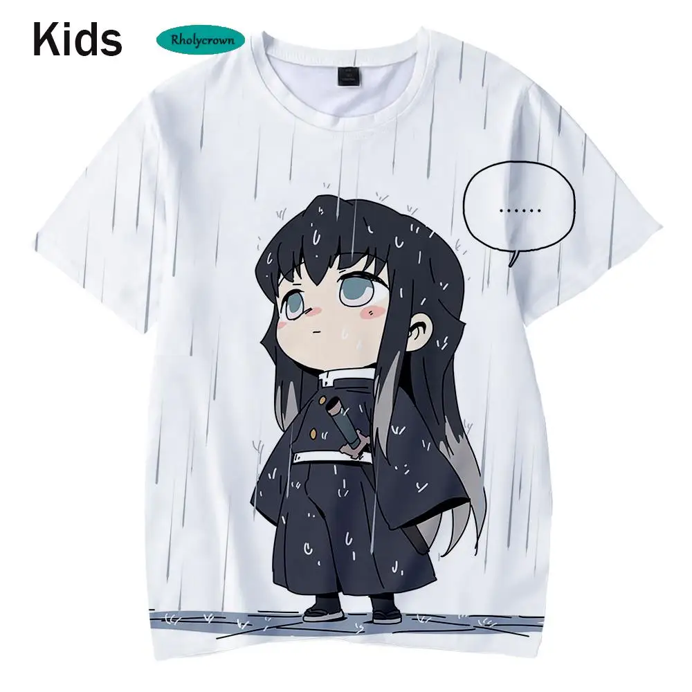 

Новый дизайн, 3D комикс, футболка для мальчиков и девочек с рассекающим демонов, повседневная детская футболка в стиле хип-хоп 3D Kimetsu no Yaiba, лет...