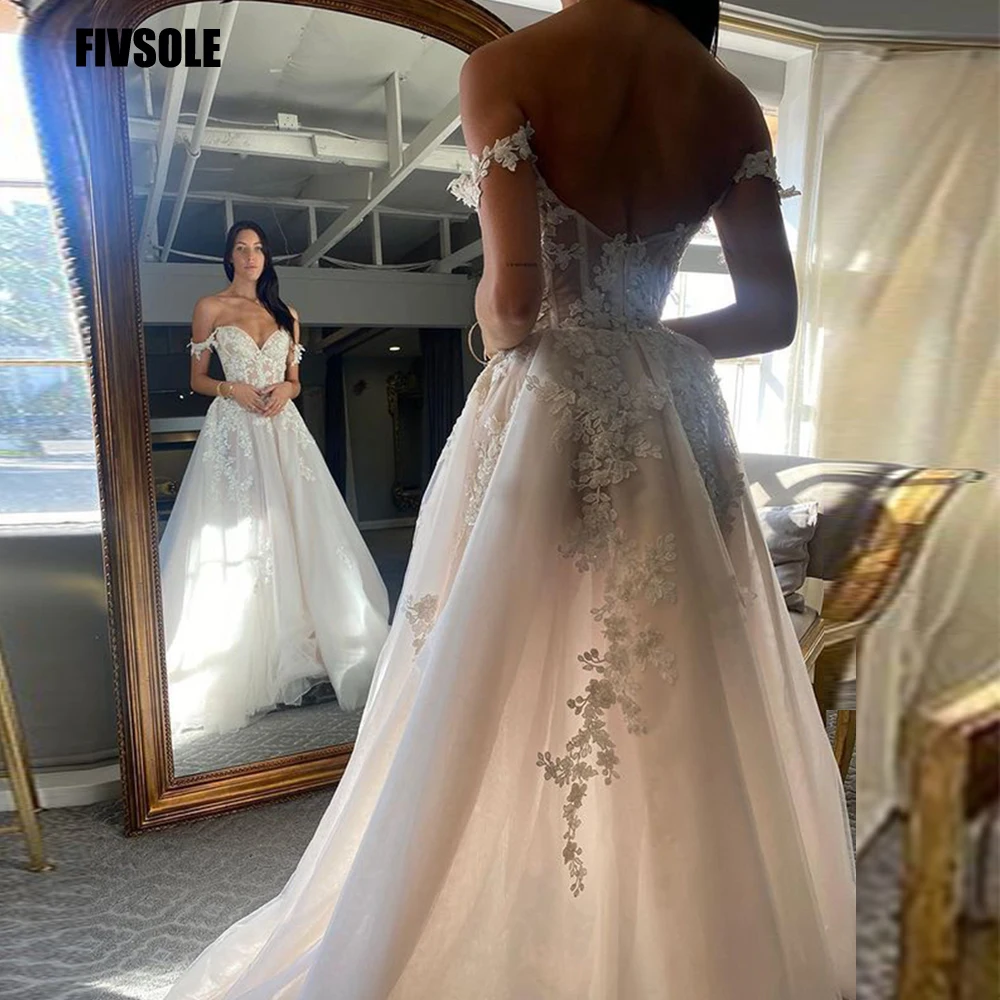 Fivsole Boho A-line Wedding Dresses 2022 Sexy Off Shoulder Lace Appliques Zipper Back Wedding Gowns For Brides Vestido De Noiva
Fivsole Boho A-line Wedding Dresses 2022 Sexy Off Shoulder Lace Appliques Zipper Back Wedding Gowns For Brides Vestido De Noiva